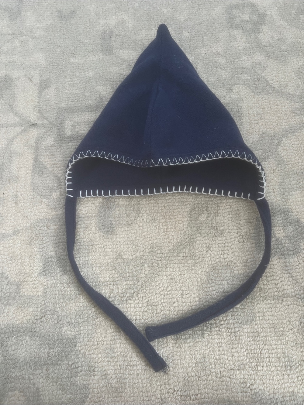 Hanna Andersson Navy Pixie Bonnet with White Contrast Stitching